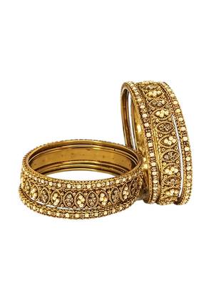9blings set of 6 gold plated oval design bangle set 3