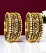 9blings set of 10 gold plated beads studded chuda set