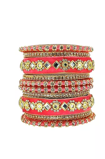 9blings set of 10 velvet silk thread chuda set