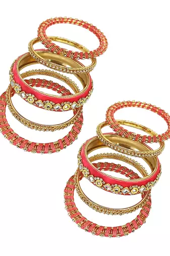9blings set of 10 velvet silk thread chuda set