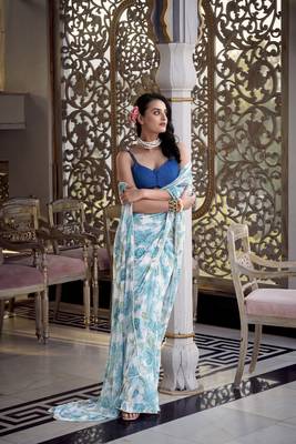 firozy Marbal Foral Printed Saree 5