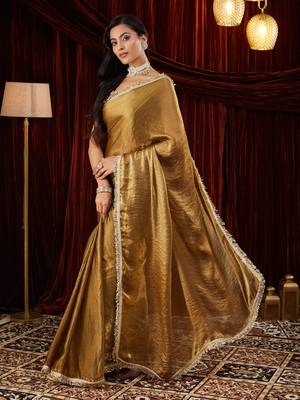 Tissue gold sequinned embellished saree 3