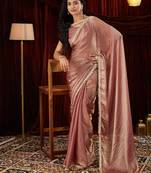 Tissue mauve sequinned embellished saree