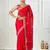Red embroidered silk blend saree