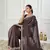 Pure georgette brown embroidered saree