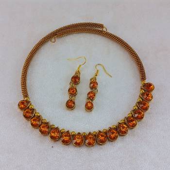 Free size brass brown stone stud hasli 1