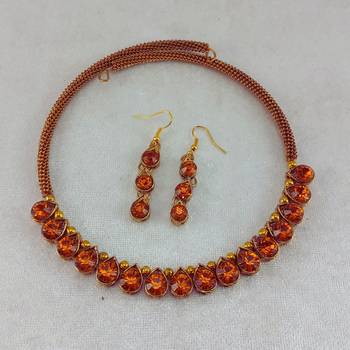 Free size brass brown stone stud hasli 2
