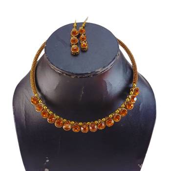 Free size brass brown stone stud hasli 3