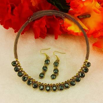 Free size brass grey stone stud hasli 2