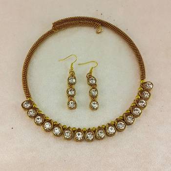 Free size brass white stone stud hasli 1