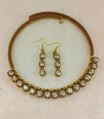 Free size brass white stone stud hasli