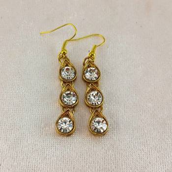 Free size brass white stone stud hasli 4