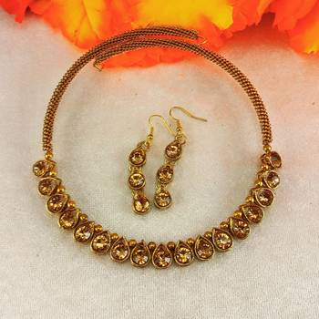 Free size brass golden stone stud hasli 2
