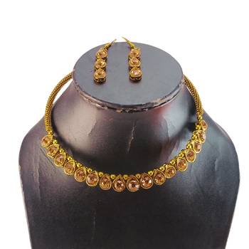 Free size brass golden stone stud hasli 3