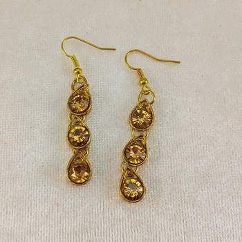 Free size brass golden stone stud hasli 4