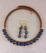 Free size brass light blue stone stud hasli