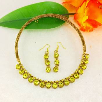 Free size brass yellow stone stud hasli 2