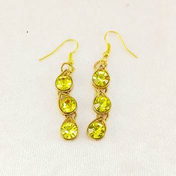 Free size brass yellow stone stud hasli 4