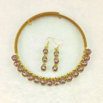 Free size brass purple stone stud hasli 1