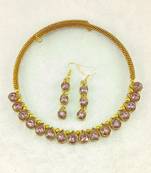 Free size brass purple stone stud hasli