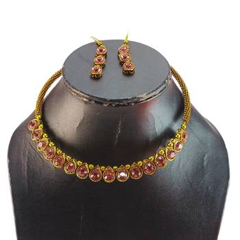 Free size brass purple stone stud hasli 3