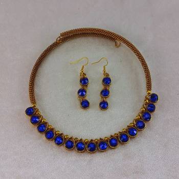 Free size brass blue stone stud hasli 1