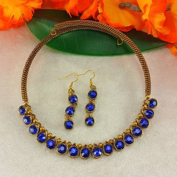 Free size brass blue stone stud hasli 2