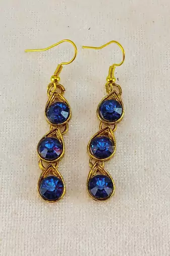 Free size brass blue stone stud hasli