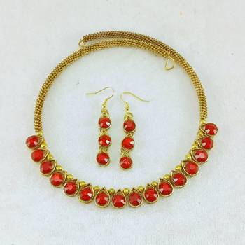 Free size brass red stone stud hasli 1