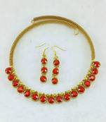 Free size brass red stone stud hasli