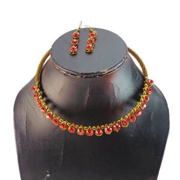Free size brass pink stone stud hasli 3