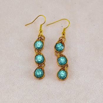Free size brass firozi stone stud hasli 4