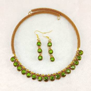 Free size brass mehndi stone stud hasli 1