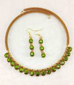 Free size brass mehndi stone stud hasli