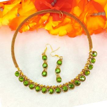 Free size brass mehndi stone stud hasli 2