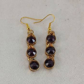 Free size brass baingani stone stud hasli 4