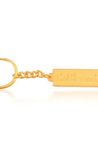 Brass gold christian spiritual keychain