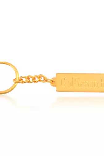 Brass gold christian spiritual keychain
