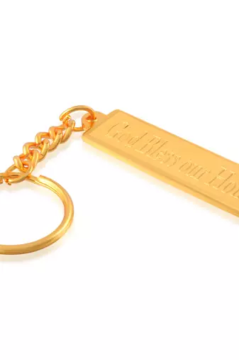 Brass gold christian spiritual keychain