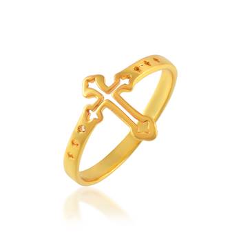 Brass gold plated christian cross earrings and finger ring combo spiritual jewellery set for men women 3