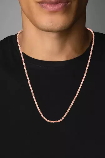 Pure copper 3mm thick rope chain for men women 22 inches