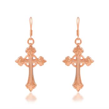 dzine trendz copper crucifix cross earrings copper 1