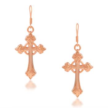 dzine trendz copper crucifix cross earrings copper 2