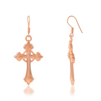 dzine trendz copper crucifix cross earrings copper 3