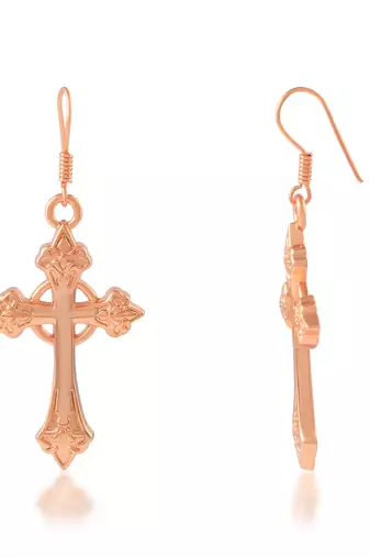 dzine trendz copper crucifix cross earrings copper