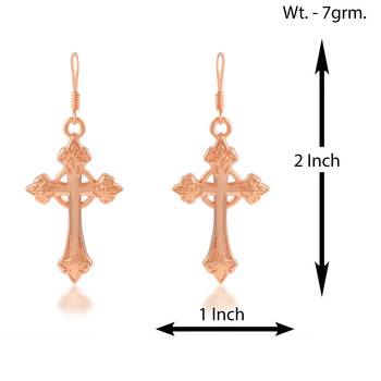 dzine trendz copper crucifix cross earrings copper 4