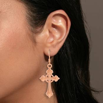 dzine trendz copper crucifix cross earrings copper 5