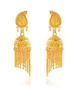 Brass micron gold plated jhalar jhumki traditional earrings for women ethnic jewellery