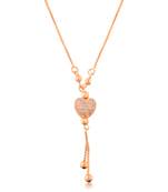Brass rose gold imiation diamond heart shape pendant necklace for women girls