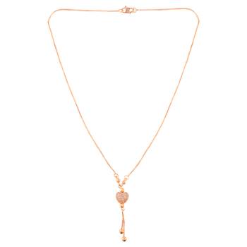 Brass rose gold imiation diamond heart shape pendant necklace for women girls 2